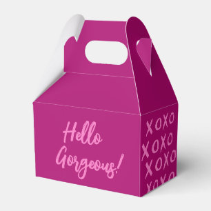 hallo Prachtig! XOXO magenta roze Cute Bedankdoosjes