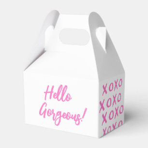 Hallo Prachtig! XOXO magenta roze wit Bedankdoosjes