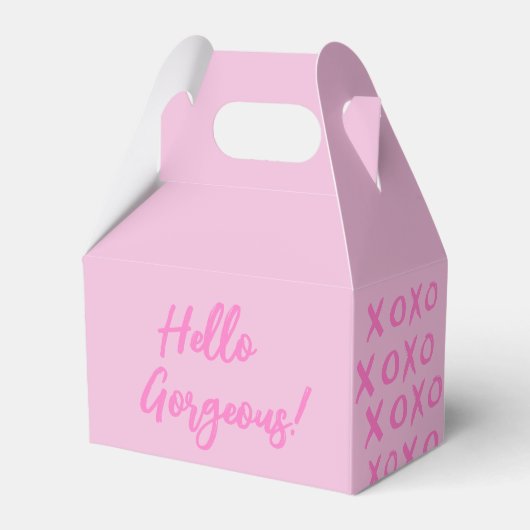 hallo Prachtig! XOXO roze Cute Favor Box Bedankdoosjes (Voorkant Zijde)