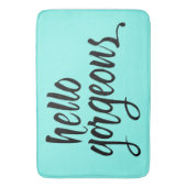 "Hallo Prachtige" borstel met een karikatuut: unie Badmat (Voorkant Verticaal)