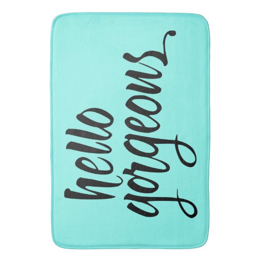 "Hallo Prachtige" borstel met een karikatuut: unie Badmat (Voorkant Verticaal)