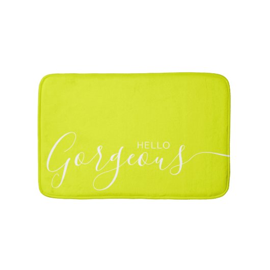 hallo prachtige Chartreuse White Minimalist Badmat (Voorkant)
