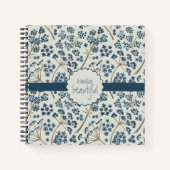 hallo prachtige Elegant Blue Waterverf Flowers Notitieboek (Voorkant)