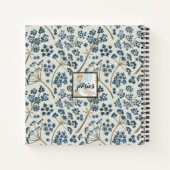 hallo prachtige Elegant Blue Waterverf Flowers Notitieboek (Achterkant)