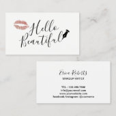 hallo prachtige Elegant Typography Makeup Artist Visitekaartje (Voorkant / Achterkant)