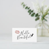hallo prachtige Elegant Typography Makeup Artist Visitekaartje (Staand voorkant)
