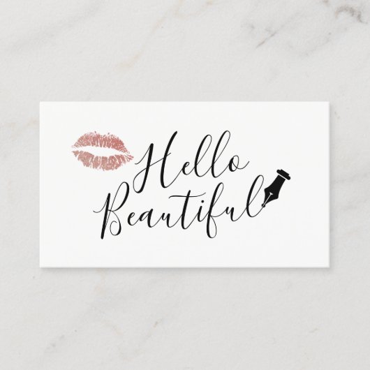 hallo prachtige Elegant Typography Makeup Artist Visitekaartje (Voorkant)