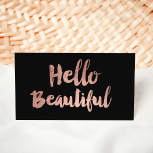 hallo prachtige elegante roos gouden typografie zw visitekaartje