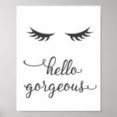 hallo Prachtige Eyelashes in Dark Grey Poster (Voorkant)