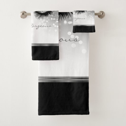 hallo - Prachtige Eyelashes met zilver Bad Handdoek (Insitu)