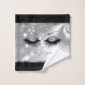 hallo - Prachtige Eyelashes met zilver Bad Handdoek (Wasdoekje)