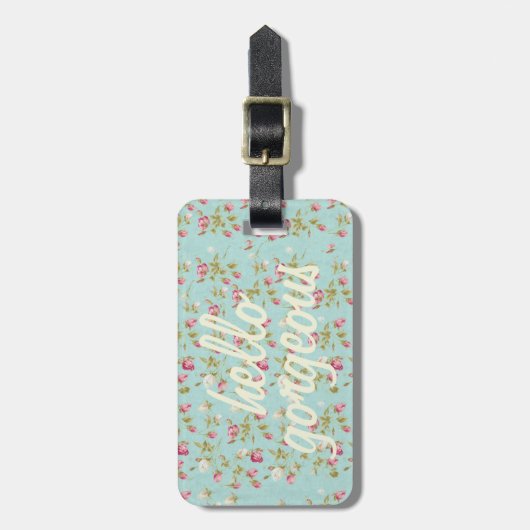 hallo prachtige  florale roos bagagelabel (Voorkant verticaal)