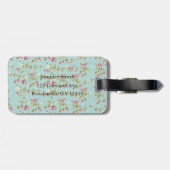hallo prachtige  florale roos bagagelabel (Achterkant horizontaal)