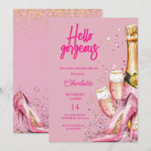 Hallo Prachtige Galentijnsdag glitter Kaart (Voorkant / Achterkant)