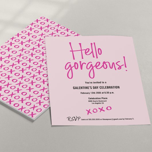 hallo prachtige Galentijnsdag xoxo roze douane Kaart