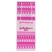 Hallo Prachtige Galentijnse Dag Schattige Roze Har Wijn Cadeautas (Voorkant)
