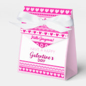 Hallo Prachtige Galentine’s Day Schattige roze har Bedankdoosjes (Voorkant Zijde)