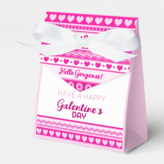 Hallo Prachtige Galentine’s Day Schattige roze har Bedankdoosjes (Voorkant Zijde)
