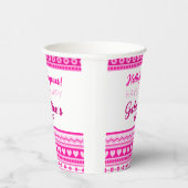 Hallo Prachtige Galentine’s Day Schattige roze har Papieren Bekers (Rechts)