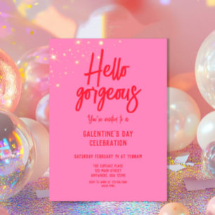 Hallo Prachtige Galentine's Day Pink Kaart
