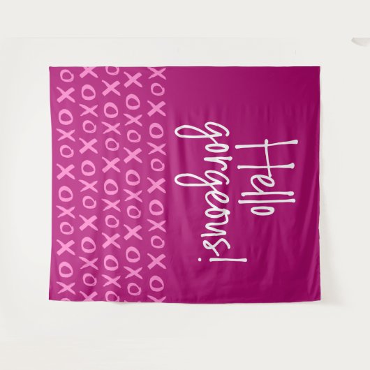 Hallo prachtige Galentine's day xoxo achtergrond Wandkleed (Voorkant (horizontaal))