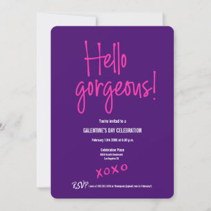 Hallo prachtige Galentine's Day XOXO Paarse dames Kaart