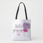 hallo prachtige gezichtsillustratie tote bag (Voorkant)
