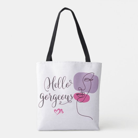 hallo prachtige gezichtsillustratie tote bag (Achterkant)