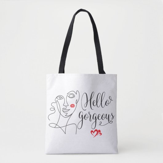 hallo prachtige gezichtsillustratie tote bag (Voorkant)
