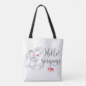 hallo prachtige gezichtsillustratie tote bag (Achterkant)