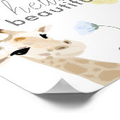 hallo prachtige Giraffe Floral Nursery Art Poster (Hoek)