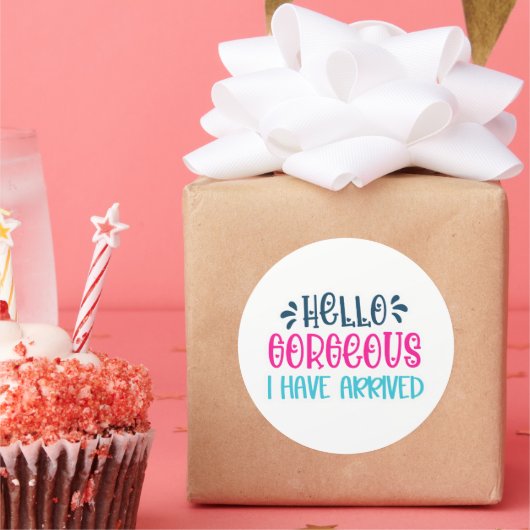 Hallo Prachtige ik ben aangekomen - Small Business Ronde Sticker (Feest)