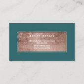 hallo prachtige lippen roos gouden microfoon blauw visitekaartje (Achterkant)