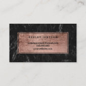 hallo prachtige lippen roos gouden schrift zwarte visitekaartje (Achterkant)