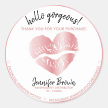 hallo prachtige Lipstick rosegold Sticker