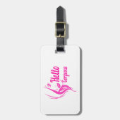 hallo prachtige Lovely Lady Face Drawing Typografi Bagagelabel (Voorkant verticaal)