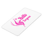 hallo prachtige Lovely Lady Face Drawing Typografi Magneet (Linkerzijde)