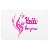 hallo prachtige Lovely Lady Face Drawing Typografi Magneet (Horizontaal)