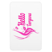 hallo prachtige Lovely Lady Face Drawing Typografi Magneet (Verticaal)