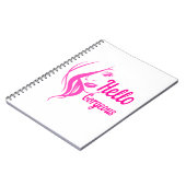 hallo prachtige Lovely Lady Face Drawing Typografi Notitieboek (Linkerzijde)