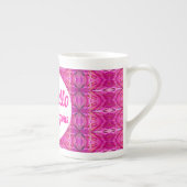 hallo prachtige Lovely Lady Face Drawing Typografi Porselein Kop (Rechts)