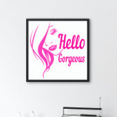 hallo prachtige Lovely Lady Face Drawing Typografi Poster