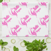 hallo prachtige Lovely Lady Face Drawing Typografi Theedoek (Gevouwen)