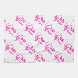 hallo prachtige Lovely Lady Face Drawing Typografi Theedoek