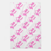 hallo prachtige Lovely Lady Face Drawing Typografi Theedoek (Verticaal)