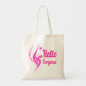 hallo prachtige Lovely Lady Face Drawing Typografi Tote Bag (Voorkant)