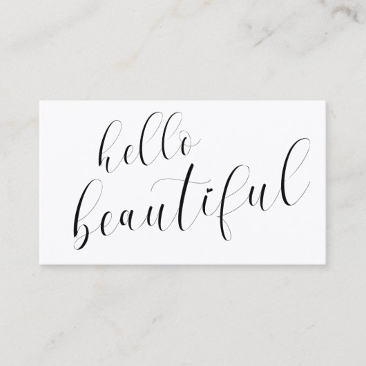 hallo prachtige moderne zwarte en witte typografie visitekaartje (Voorkant)