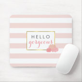 Hallo Prachtige Mousepad Roze Streep & Blush Peony Muismat (Met muis)