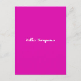 hallo Prachtige Neon | Roze meisje met een moderne Briefkaart