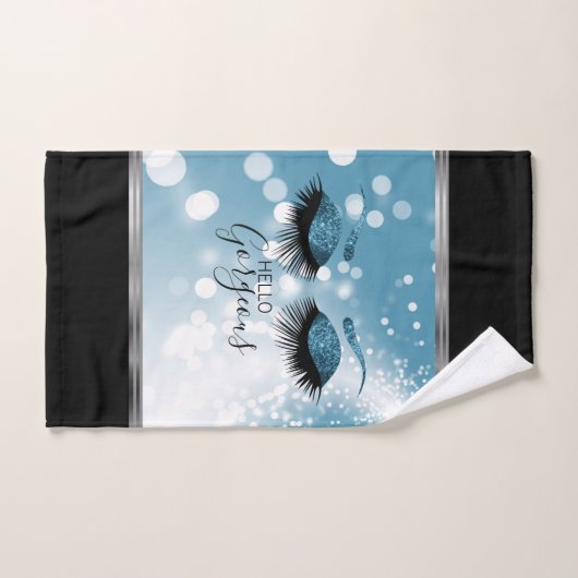 hallo Prachtige ogen - Blauw Bad Handdoek (Handdoek)